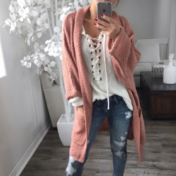 ❌SOLD❌Reposh Ekattire Drop Shoulder knit Cardigan - Picture 3 of 4